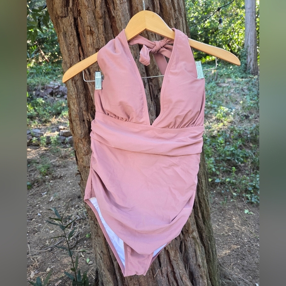 Cupshe Pink Halter One-Piece Swimsuit - Picture 2 of 5